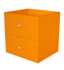 Cassettiera per casellario Rainbow - 2 cassetti - 32,5x28,8x32,5 cm - arancione