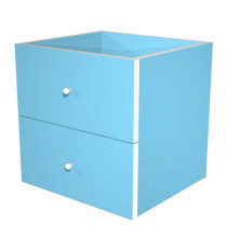 Cassettiera per casellario Rainbow - 2 cassetti - 32,5x28,8x32,5 cm - azzurro