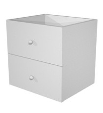 Cassettiera per casellario Rainbow - 2 cassetti - 32,5x28,8x32,5 cm - grigio alluminio