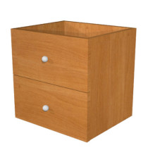 Cassettiera per casellario Rainbow - 2 cassetti - 32,5x28,8x32,5 cm - noce chiaro