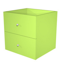 Cassettiera per casellario Rainbow - 2 cassetti - 32,5x28,8x32,5 cm - verde neon