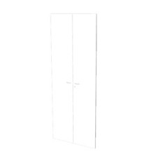 Coppia ante per libreria modulare - alta - 76 cm - melaminico - con serratura - bianco
