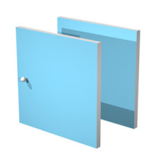 Coppia ante Rainbow - 32,2x32,1 cm - per libreria - azzurro