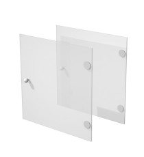 Coppia ante Rainbow - 32,2x32,1 cm - per libreria - in vetro satinato