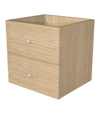 Cassettiera per casellario Rainbow - 2 cassetti - 32,5x28,8x32,5 cm - rovere