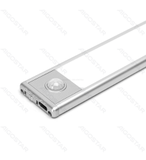 Lampada led per armadio con sensore 1,5W 132lm luce naturale 4000k con batteria ricaricabile, in alluminio L300xW40xH9mm