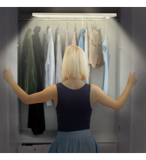 Lampada led per armadio con sensore 1,5W 132lm luce naturale 4000k con batteria ricaricabile, in alluminio L300xW40xH9mm