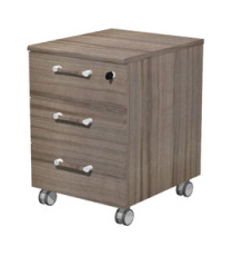 Cassettiera 3 cassetti Elegance - su ruote - 41,8 x 52 x 61,5 cm - noce toscano