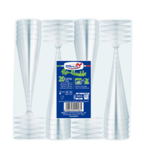 Bicchieri Flutes Diamant - riutilizzabili - trasparente - Dopla - conf. 20 pezzi Bicchieri Flutes Diamant - riutilizzabili - trasparente - Dopla - conf. 20 pezzi