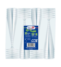 Bicchieri Flutes Diamant - riutilizzabili - trasparente - Dopla - conf. 20 pezzi Bicchieri Flutes Diamant - riutilizzabili - trasparente - Dopla - conf. 20 pezzi