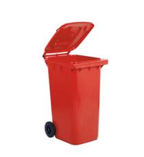 Bidone carrellato per raccolta differenziata - 240 L - rosso - MobilPlastic Bidone carrellato per raccolta differenziata - 240 L - rosso - MobilPlastic