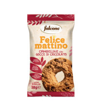 Biscotto ciambellina - con gocce di cioccolato -  monoporzione da 38 gr - Falcone Biscotto ciambellina - con gocce di cioccolato -  monoporzione da 38 gr - Falcone