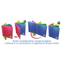 Blocco One Color 4 x 4 - A4+ - forato - 5 mm / 1 rigo - 120 fogli - 80 gr - spiralato - Blasetti Blocco One Color 4 x 4 - A4+ - forato - 5 mm / 1 rigo - 120 fogli - 80 gr - spiralato - Blasetti