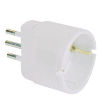 Adattatore semplice con spina 2P+T 10A - presa Schuko 10A - MKC Adattatore semplice con spina 2P+T 10A - presa Schuko 10A - MKC