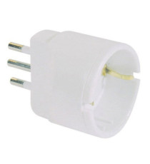Adattatore semplice con spina 2P+T 10A - presa Schuko 10A - MKC Adattatore semplice con spina 2P+T 10A - presa Schuko 10A - MKC