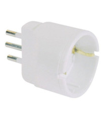 Adattatore semplice con spina 2P+T 10A - presa Schuko 10A - MKC Adattatore semplice con spina 2P+T 10A - presa Schuko 10A - MKC