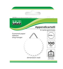 Appendicartelli adesivi - 3,5 cm - carta gommata - bianco - Lebez - conf. 100 pezzi