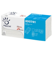 Asciugamani piegati a C - 33 x 23 cm - goffratura a onda+ - 19,5 gr - bianco - Papernet - conf. 144 pezzi