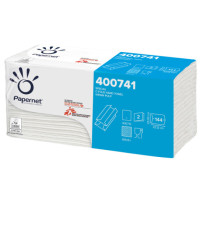 Asciugamani piegati a C - 33 x 23 cm - goffratura a onda+ - 19,5 gr - bianco - Papernet - conf. 144 pezzi