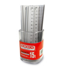 Barattolo 15 righelli - 15cm - alluminio - Arda Barattolo 15 righelli - 15cm - alluminio - Arda