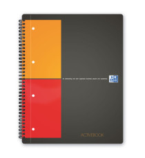 Blocco spiralato International Activebook - 1 rigo con margine - 240 x 297mm - 80gr - 80 fogli - Oxford