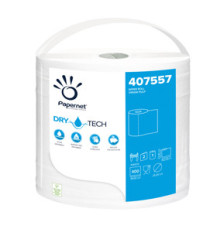 Bobina asciugatutto DryTech - 2 veli - diametro 25 cm - 23,4 cm x 152 mt -  400 strappi - finitura liscia - bianco - Pap Bobina asciugatutto DryTech - 2 veli - diametro 25 cm - 23,4 cm x 152 mt -  400 strappi - finitura liscia - bianco - Pap