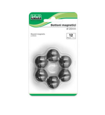 Bottoni magnetici - diametro 2 cm - nero - Lebez - blister 12 pezzi Bottoni magnetici - diametro 2 cm - nero - Lebez - blister 12 pezzi
