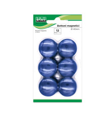 Bottoni magnetici - diametro 4 cm - blu - Lebez - blister 12 pezzi