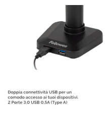 Braccio portamonitor doppio verticale Platinum Series - Fellowes