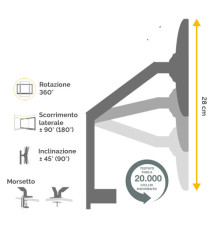 Braccio portamonitor singolo Platinum Series - Fellowes