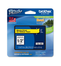 Brother - Nastro -  Nero/Giallo - TZE631 - 12mm x 8mt Brother - Nastro -  Nero/Giallo - TZE631 - 12mm x 8mt
