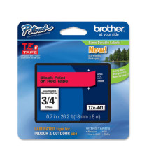Brother - Nastro -  Nero/Rosso - TZE441 - 18mm x 8mt Brother - Nastro -  Nero/Rosso - TZE441 - 18mm x 8mt