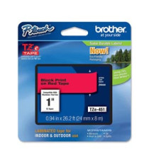 Brother - Nastro -  Nero/Rosso - TZE451 - 24mm x 8mt Brother - Nastro -  Nero/Rosso - TZE451 - 24mm x 8mt