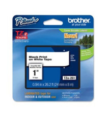 Brother - Nastro - Nero/Bianco - TZE251 - 24mm x 8mt Brother - Nastro - Nero/Bianco - TZE251 - 24mm x 8mt