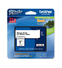 Brother - Nastro - Nero/Bianco - TZE251 - 24mm x 8mt Brother - Nastro - Nero/Bianco - TZE251 - 24mm x 8mt