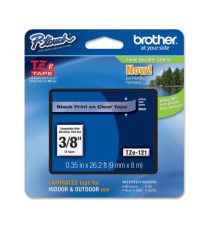 Brother - Nastro - Nero/Trasparente - TZ121 - 9mm x 8mt Brother - Nastro - Nero/Trasparente - TZ121 - 9mm x 8mt