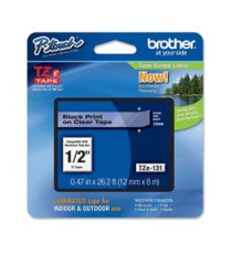 Brother - Nastro - Nero/Trasparente - TZE131 - 12mm x 8mt Brother - Nastro - Nero/Trasparente - TZE131 - 12mm x 8mt