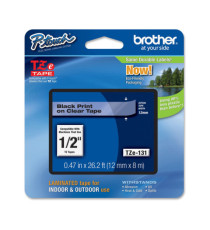 Brother - Nastro - Nero/Trasparente - TZE131 - 12mm x 8mt Brother - Nastro - Nero/Trasparente - TZE131 - 12mm x 8mt