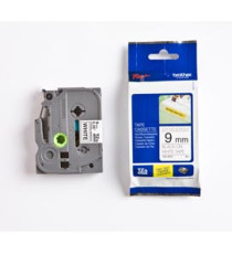 Brother - Nastro con adesivo resistente - Nero/Bianco - TZES221 - 9mm x 8mt Brother - Nastro con adesivo resistente - Nero/Bianco - TZES221 - 9mm x 8mt