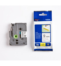 Brother - Nastro con adesivo resistente - Nero/Bianco - TZES221 - 9mm x 8mt Brother - Nastro con adesivo resistente - Nero/Bianco - TZES221 - 9mm x 8mt