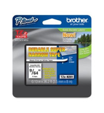 Brother - Nastro non laminato - Nero/Bianco - TZEN201 - 3,5mm x 8mt Brother - Nastro non laminato - Nero/Bianco - TZEN201 - 3,5mm x 8mt
