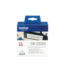Brother - Rotolo etichetta continua - carta adesiva - Nero/Bianco - 62mm x 30,48mt - DK-22205 Brother - Rotolo etichetta continua - carta adesiva - Nero/Bianco - 62mm x 30,48mt - DK-22205