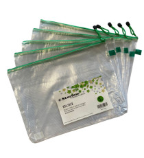 Busta a rete con cerniera verde - PVC - 31,2 x 41,2 cm - trasparente - Starline