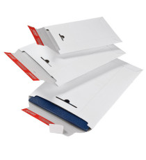 Busta a sacco - in cartone - chiusura autoadesiva - 310 x 445 x 30 mm - bianco - Colompac