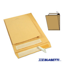 Busta a sacco Monodex - soffietti laterali - strip adesivo - 30 x 40 x 4 cm - 120 gr - avana - Blasetti - conf. 250 pezz