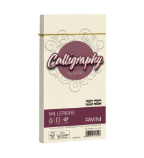 Busta Calligraphy Millerighe - 110 x 220 mm - 100 gr - avorio 02 - Favini - conf. 25 pezzi
