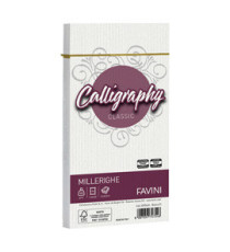 Busta Calligraphy Millerighe - 110 x 220 mm - 100 gr - bianco 01 - Favini - conf. 25 pezzi Busta Calligraphy Millerighe - 110 x 220 mm - 100 gr - bianco 01 - Favini - conf. 25 pezzi