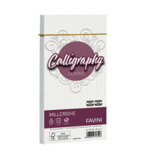 Busta Calligraphy Millerighe - 110 x 220 mm - 100 gr - bianco 01 - Favini - conf. 25 pezzi Busta Calligraphy Millerighe - 110 x 220 mm - 100 gr - bianco 01 - Favini - conf. 25 pezzi