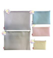 Busta con zip Bubble - 17 x 12 cm - EVA - colori pastello assortiti - Sei Rota