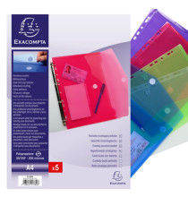 Busta forata con chiusura in velcro - PPL - 24x32 cm - colori assortiti - Exacompta Busta forata con chiusura in velcro - PPL - 24x32 cm - colori assortiti - Exacompta